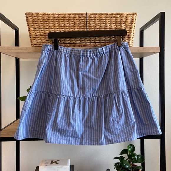 NWT Madewell Bistro Stripe Button Placket Skirt, L - Picture 4 of 10
